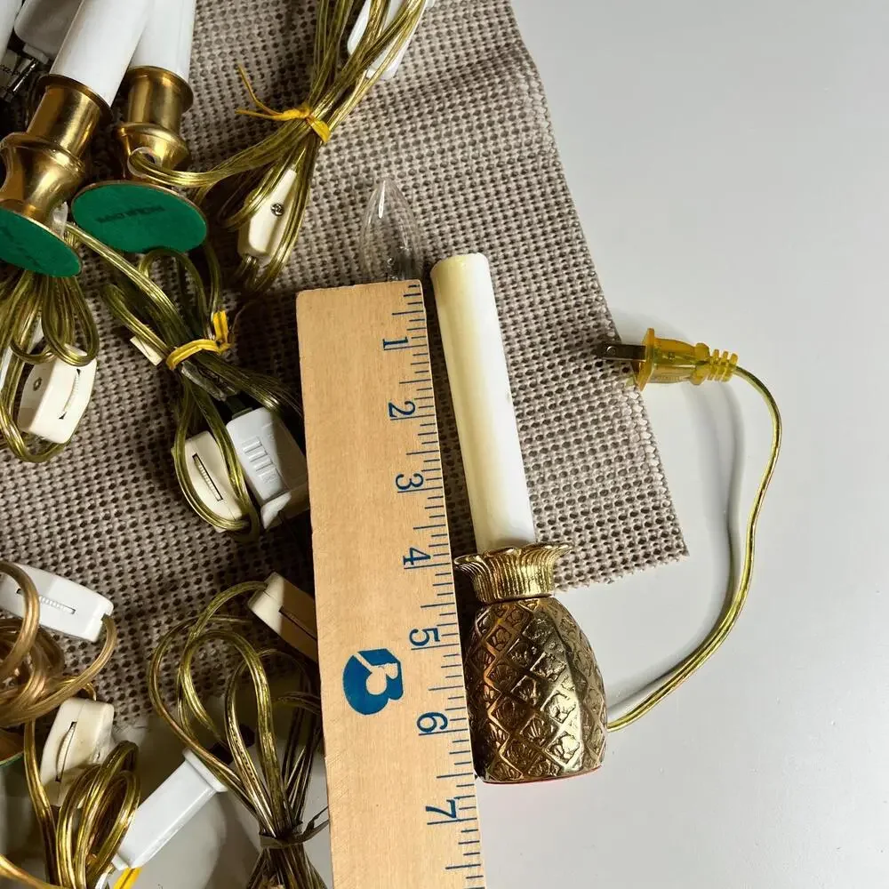 Vintage Brass Electric Window Candles Set Plug In Christmas‎ Colonial Decor